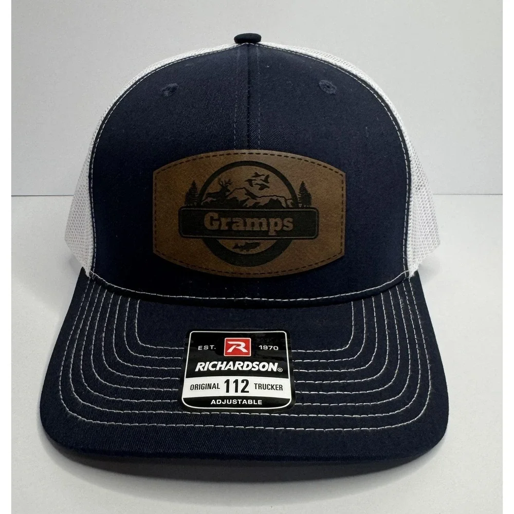 Gramps Patch Hat Richardson 112 Trucker Cap Navy / White Grandpa Dad Gift New